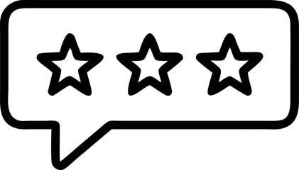 Vector art of speech bubble with three stars inside