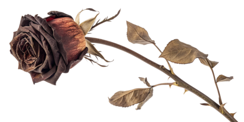 Dried Black Rose Flower Stem for Gothic and Halloween Design