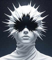 Abstract White Spike Portrait