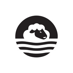 2d sheep logo with white background