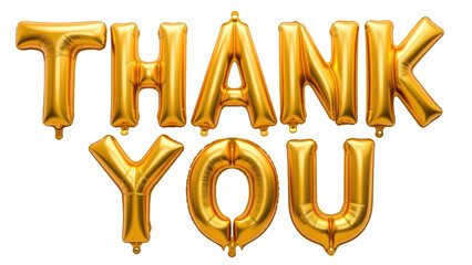 Thank you balloons in shiny gold color create festive atmosphere, perfect for celebrations and expressing gratitude