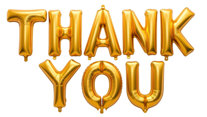 Thank you balloons in shiny gold color create festive atmosphere, perfect for celebrations and expressing gratitude