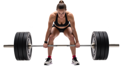 Strong athlete lifting heavy barbell, showcasing determination and strength in fitness training