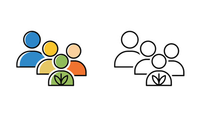 Sustainable Community Teamwork and Collaboration Icon for Social Environmental Responsibility and Growth Initiatives