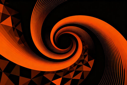 Abstract orange spiral design