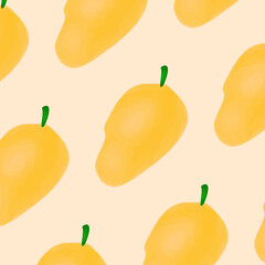 mango seamless pattern on background