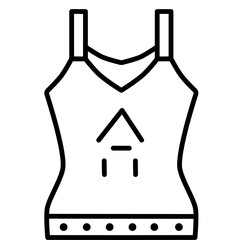 Outline icon of a women's tank top with simple detailing.