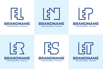 Letters EL EN EP ER ES ET Monogram Logo, for LE NE PE RE SE TE Initials