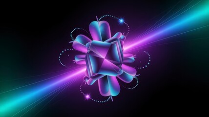 Abstract neon light structure glows vibrant futuristic energy cosmic formation digital art display illustration