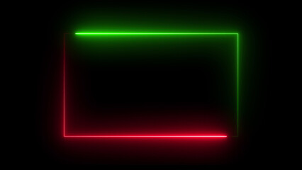 Bright glowing neon lights illuminate the vintage sign with vibrant colors