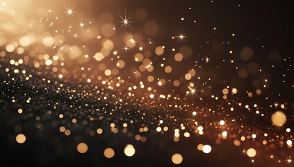 Luxurious Dark-to-Light Bronze Gradient with Elegant Golden Bokeh Lights and Cinematic Sparkle Effect.