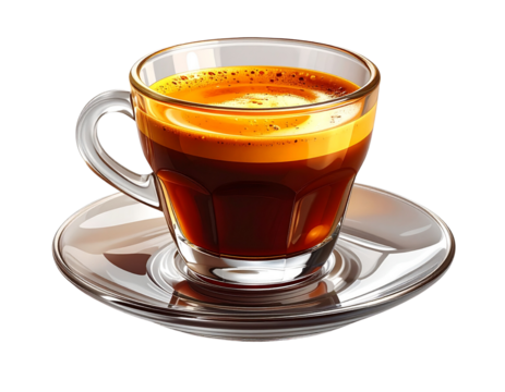 Barista Espresso Shot in Small Glass Cup – Transparent PNG