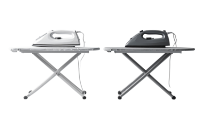 3D Iron with Ironing Board Bundle Two Variations isolated on transparent background