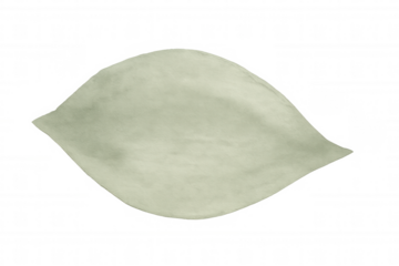 Green leaf in watercolor style, providing a soft botanical design element with an abstract organic shape. Transparent background