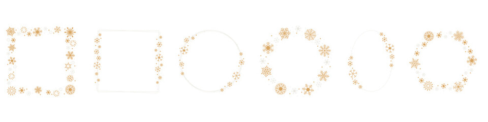 winter snowflake frame. design element for christmas