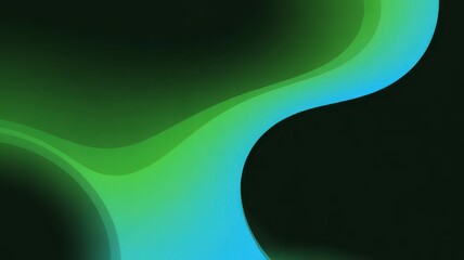 Abstract smooth gradient flowing wave shape overlay with vibrant green and blue tones on illustration