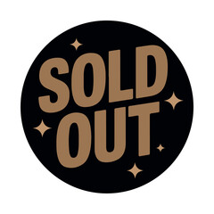 Sold out circular emblem with sparkles