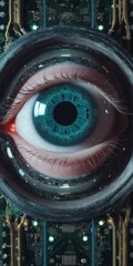 Futuristic eye. Scanning for personality identification
