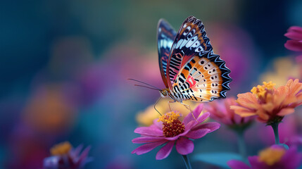 butterfly suck on flower honey