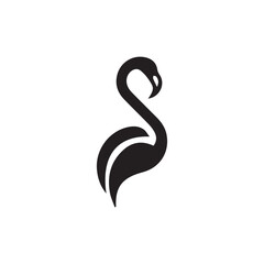 2d flamingo bird logo with white background