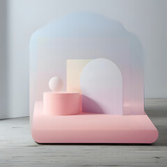 pink sofa in a room