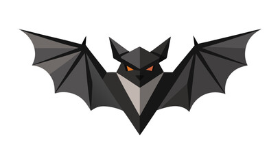 Fototapeta premium Stylized geometric bat with glowing eyes for halloween