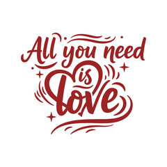 The calligraphic drawing uses a red sans-serif font and several decorative elements, such as swirls, stars and lines, to enhance the message.