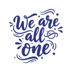 Vector lettering illustration spells out a message of unity and commonality that resonates with themes of inclusion and acceptance for various communities.