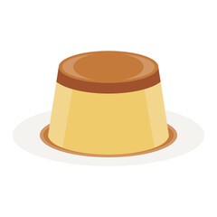 Vector illustration of Japanese caramel pudding