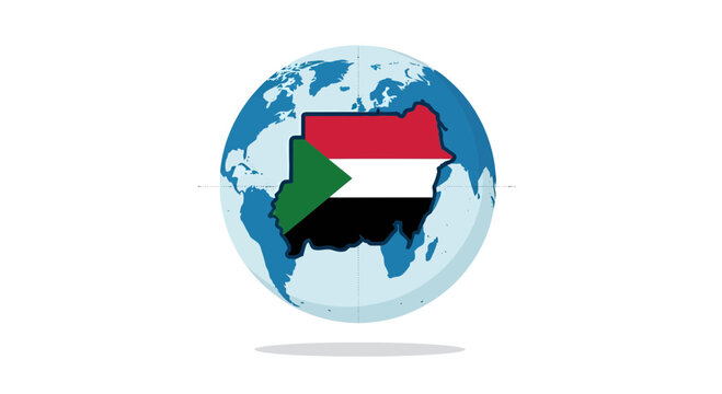 Geopolitical representation of sudan illustrating global positioning and national identity
