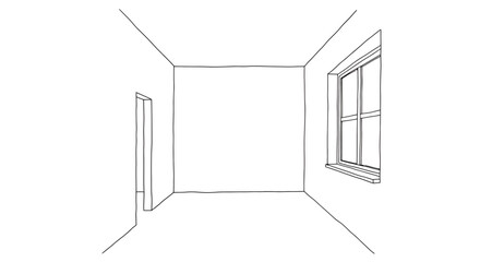 Minimalist interior perspective showcasing simplicity window and doorway design