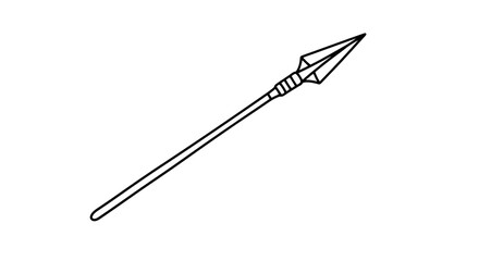 Monochrome vector illustration displaying a sharp spear object in minimalistic design