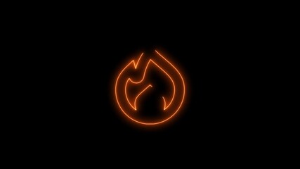 fire flame burning number eight neon firestrome icon animation 4k vedio - Powered by Adobe