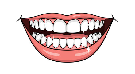 Naklejka premium Radiant smile with pearly white teeth and healthy gums showcasing dental hygiene benefits