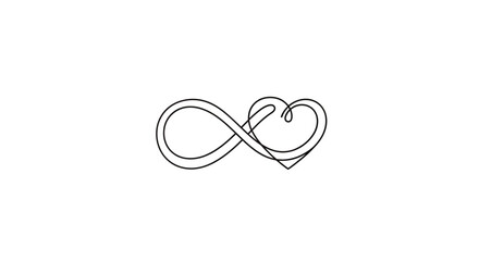 Elegant minimalist infinity heart symbol evoking eternal affection and boundless passion