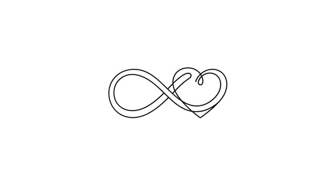 Elegant minimalist infinity heart symbol evoking eternal affection and boundless passion