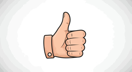 Cartoon hand gesture expressing positivity and agreement with outlined detail