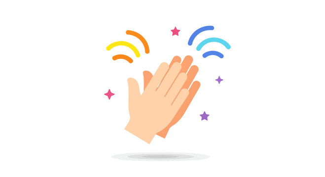 Celebrating achievement illustrated with clapping hands and colorful confetti explosion