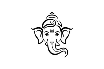 Lord Ganesha Line Art Illustration