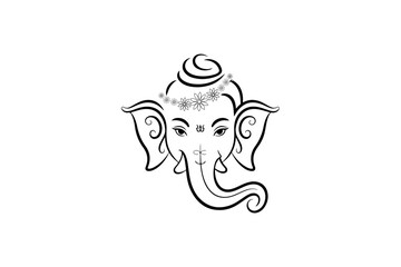 Lord Ganesha Line Art Illustration