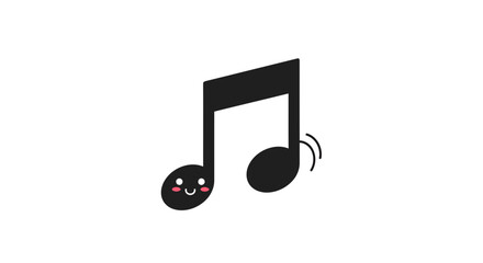 Whimsical Eighth Note Character with a Smiling Face, A Cute Musical Expression
