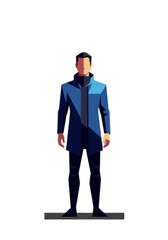 Obraz premium Modern Flat Vector of a Geometric Male Character