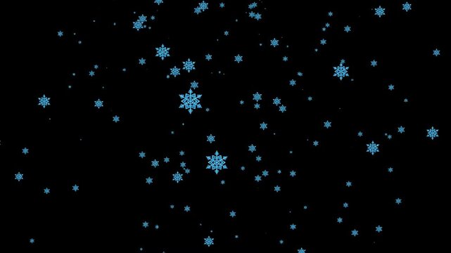 Christmas Falling snow with snowflakes,Winter snow - falling snowflakes animation, seamless loop.