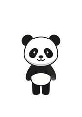 Obraz premium Cute Flat Cartoon Panda Bear Standing Vector Illustration