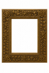 Ornate square frame with floral carvings against a white background.