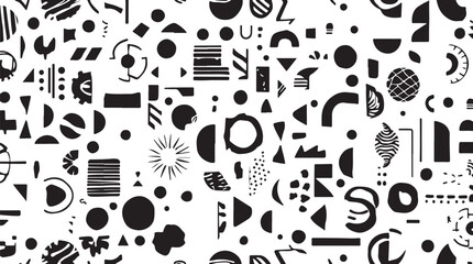 Seamless doodle vector pattern with hand-drawn cats and dogs silhouettes for web design illustration