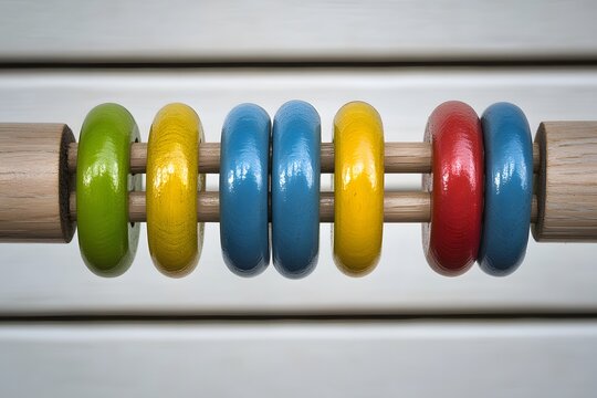 Colorful wooden abacus rings counting educational toy equipment for kids - Powered by Adobe