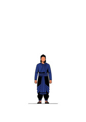 Minimal Flat Vector Man in Traditional Cultural Attire