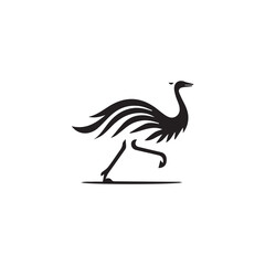 Obraz premium 2d emu bird logo with white background