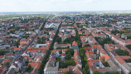 Drone View of Szeged Synagogue and Cityscape